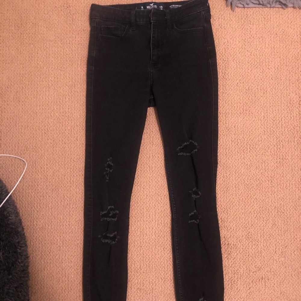 Hollister black high rise super skinny jeans size1